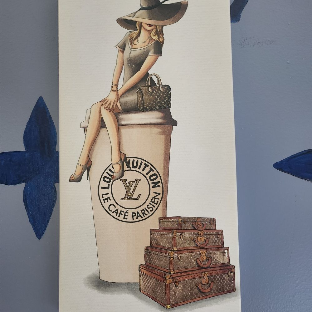 Louis Vuitton Fashion Illustration with Coffee Cup